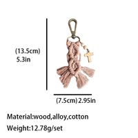 Streetwear Tassel Alloy Wood Cotton Unisex Bag Pendant Keychain main image 3