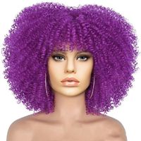 Women's African Style Casual High Temperature Wire Air Bangs Short Curly Hair Wigs sku image 10