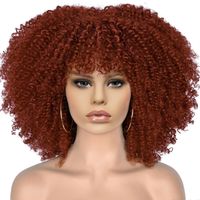 Women's African Style Casual High Temperature Wire Air Bangs Short Curly Hair Wigs sku image 4