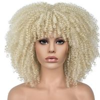 Women's African Style Casual High Temperature Wire Air Bangs Short Curly Hair Wigs sku image 8