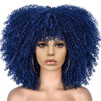 Women's African Style Casual High Temperature Wire Air Bangs Short Curly Hair Wigs sku image 15