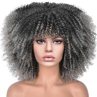 Women's African Style Casual High Temperature Wire Air Bangs Short Curly Hair Wigs sku image 5