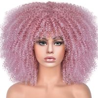 Women's African Style Casual High Temperature Wire Air Bangs Short Curly Hair Wigs sku image 16