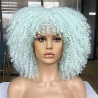 Women's African Style Casual High Temperature Wire Air Bangs Short Curly Hair Wigs sku image 12