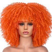 Women's African Style Casual High Temperature Wire Air Bangs Short Curly Hair Wigs sku image 7