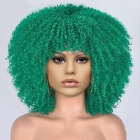 Women's African Style Casual High Temperature Wire Air Bangs Short Curly Hair Wigs sku image 6