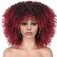 Women's African Style Casual High Temperature Wire Air Bangs Short Curly Hair Wigs sku image 2