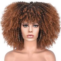Women's African Style Casual High Temperature Wire Air Bangs Short Curly Hair Wigs sku image 17