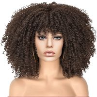 Women's African Style Casual High Temperature Wire Air Bangs Short Curly Hair Wigs sku image 29