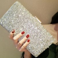 Silver Pu Leather Solid Color Square Evening Bags main image 5