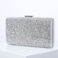 Silver Pu Leather Solid Color Square Evening Bags main image 4