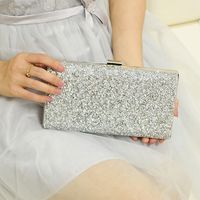 Silver Pu Leather Solid Color Square Evening Bags main image 1