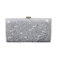 Silver Pu Leather Solid Color Square Evening Bags main image 2
