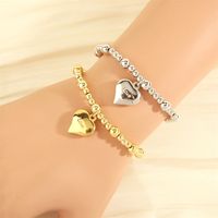 Simple Style Letter Heart Shape Copper Charm Plating 18k Gold Plated Bracelets main image 5
