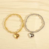 Simple Style Letter Heart Shape Copper Charm Plating 18k Gold Plated Bracelets main image 1