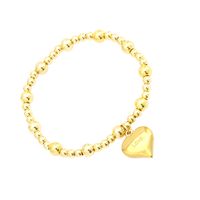Simple Style Letter Heart Shape Copper Charm Plating 18k Gold Plated Bracelets main image 2