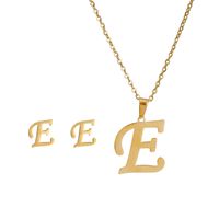 Classic Style Letter Stainless Steel Alloy Plating Earrings Necklace sku image 5