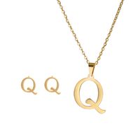 Classic Style Letter Stainless Steel Alloy Plating Earrings Necklace sku image 17