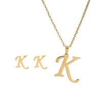 Classic Style Letter Stainless Steel Alloy Plating Earrings Necklace sku image 11