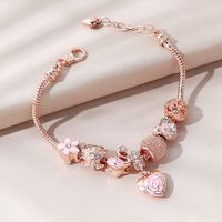 Sweet Heart Shape Alloy Copper Enamel Inlay Artificial Gemstones Bracelets main image 4