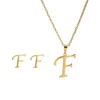 Classic Style Letter Stainless Steel Alloy Plating Earrings Necklace sku image 6