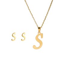 Classic Style Letter Stainless Steel Alloy Plating Earrings Necklace sku image 20