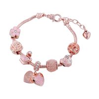 Sweet Heart Shape Alloy Copper Enamel Inlay Artificial Gemstones Bracelets main image 3