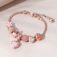 Sweet Heart Shape Alloy Copper Enamel Inlay Artificial Gemstones Bracelets main image 1
