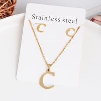 Classic Style Letter Stainless Steel Alloy Plating Earrings Necklace main image 6