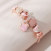 Sweet Heart Shape Alloy Copper Enamel Inlay Artificial Gemstones Bracelets main image 2