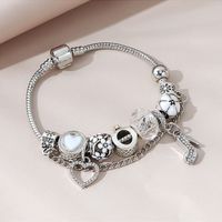 Casual Heart Shape Alloy Copper Inlay Artificial Gemstones Bracelets main image 2