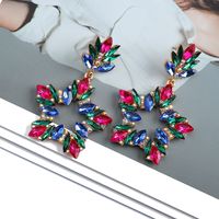 Wholesale Jewelry Glam Luxurious Shiny Pentagram Zinc Alloy Rhinestones Plating Hollow Out Inlay Dangling Earrings sku image 1