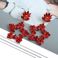Wholesale Jewelry Glam Luxurious Shiny Pentagram Zinc Alloy Rhinestones Plating Hollow Out Inlay Dangling Earrings sku image 3