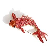 Retro Carp Alloy Rhinestone Plating Unisex Brooches main image 5