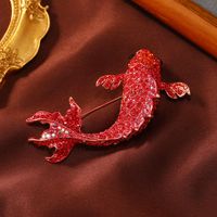 Retro Carp Alloy Rhinestone Plating Unisex Brooches main image 6