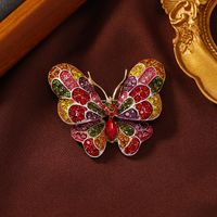 Retro Butterfly Alloy Rhinestone Women's Brooches sku image 1