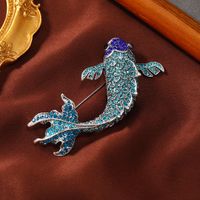 Retro Carp Alloy Rhinestone Plating Unisex Brooches main image 3