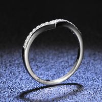 Simple Style U Shape Sterling Silver Inlay Moissanite Zircon Rings main image 3