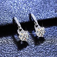 Simple Style Flower Sterling Silver Inlay Moissanite Zircon Earrings main image 4