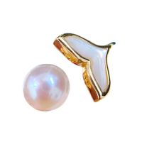 Sweet Fish Tail Copper Inlay Freshwater Pearl Open Rings main image 5