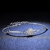 Simple Style Solid Color Sterling Silver Inlay Moissanite Bracelets sku image 2