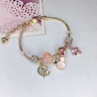 Cute Simple Style Dolphin Heart Shape Flower Stainless Steel Alloy Resin Rhinestones Bangle In Bulk sku image 26