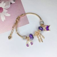 Cute Simple Style Dolphin Heart Shape Flower Stainless Steel Alloy Resin Rhinestones Bangle In Bulk sku image 21