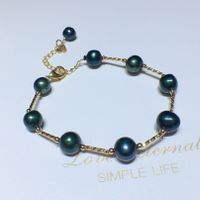 Simple Style Solid Color Freshwater Pearl Beaded Plating Bracelets sku image 1
