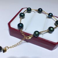 Simple Style Solid Color Freshwater Pearl Beaded Plating Bracelets main image 4