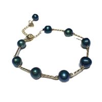 Simple Style Solid Color Freshwater Pearl Beaded Plating Bracelets main image 3
