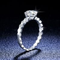 Simple Style Crown Sterling Silver Inlay Moissanite Zircon Rings main image 5