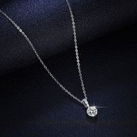 Simple Style Rhombus Sterling Silver Inlay Moissanite Zircon Pendant Necklace main image 3
