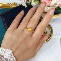 Lady Simple Style Solid Color Copper Plating Inlay Freshwater Pearl Rings sku image 4
