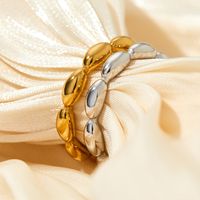 304 Stainless Steel 16K Gold Plated White Gold Plated Gold Plated Simple Style Plating Solid Color Rings main image 4